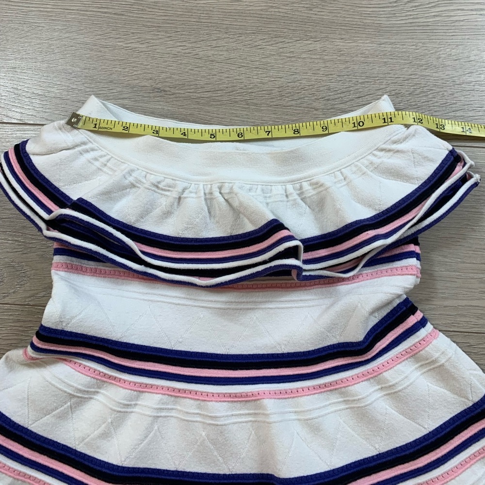 MSGM Stripe Strapless Ruffle Mini Dress - Picture 12 of 14
